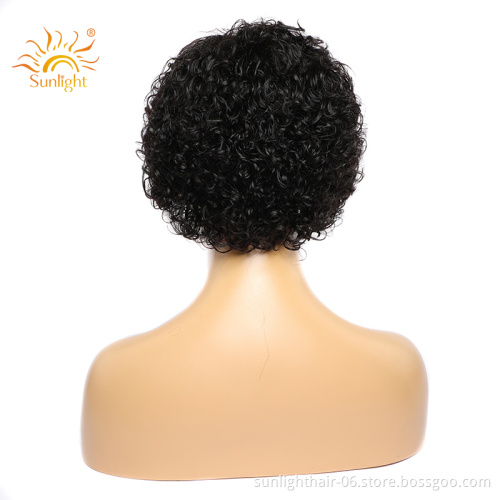 Sunlight 4x1Lace closure Wig Virgin Human Hair Pixie Cut Perruque Belle Short Weave Glueless Peruvian Front Pixie Curl human wig